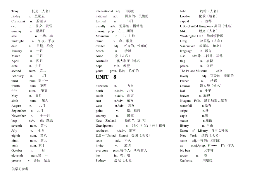 冀教版七年级英语单词_第4页