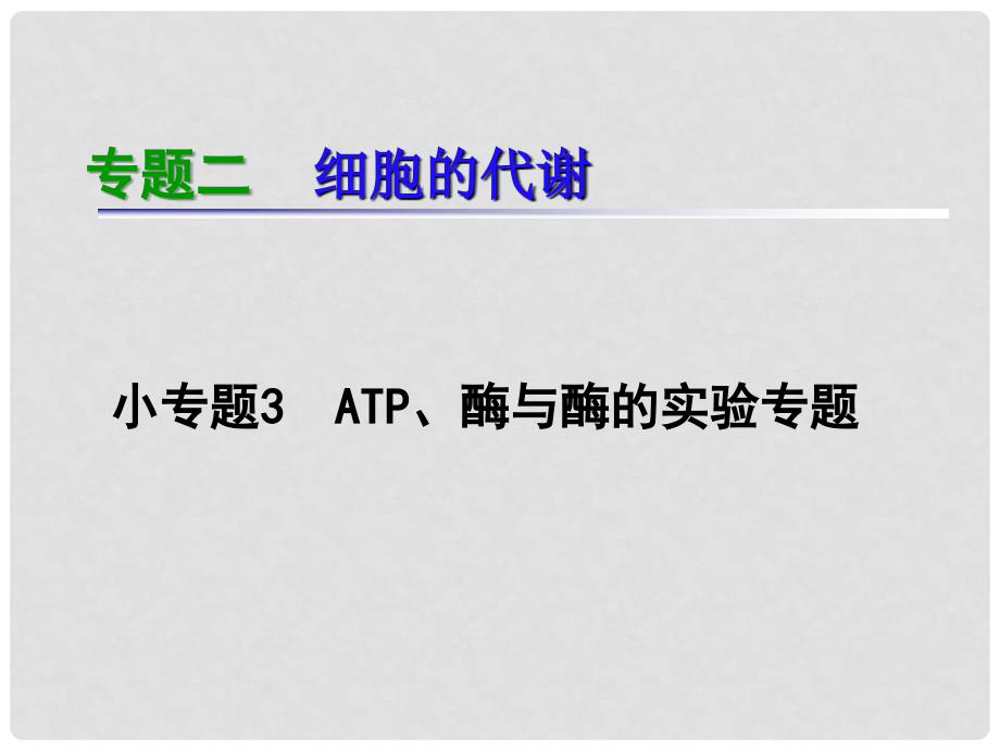 高考生物二轮专题复习 专题2 小专题3 ATP、酶与酶的实验专题课件 新人教版_第2页