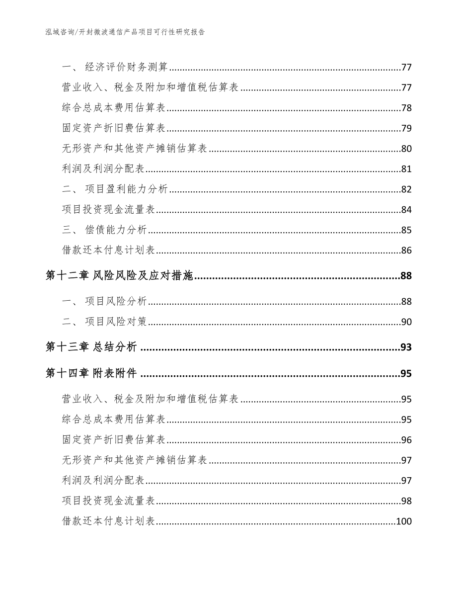 开封微波通信产品项目可行性研究报告（模板）_第4页