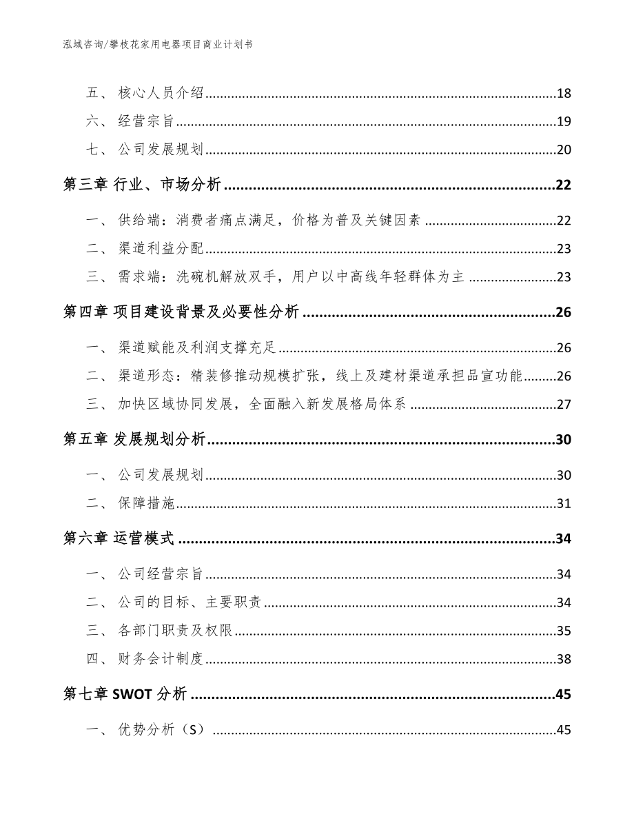 攀枝花家用电器项目商业计划书_第4页