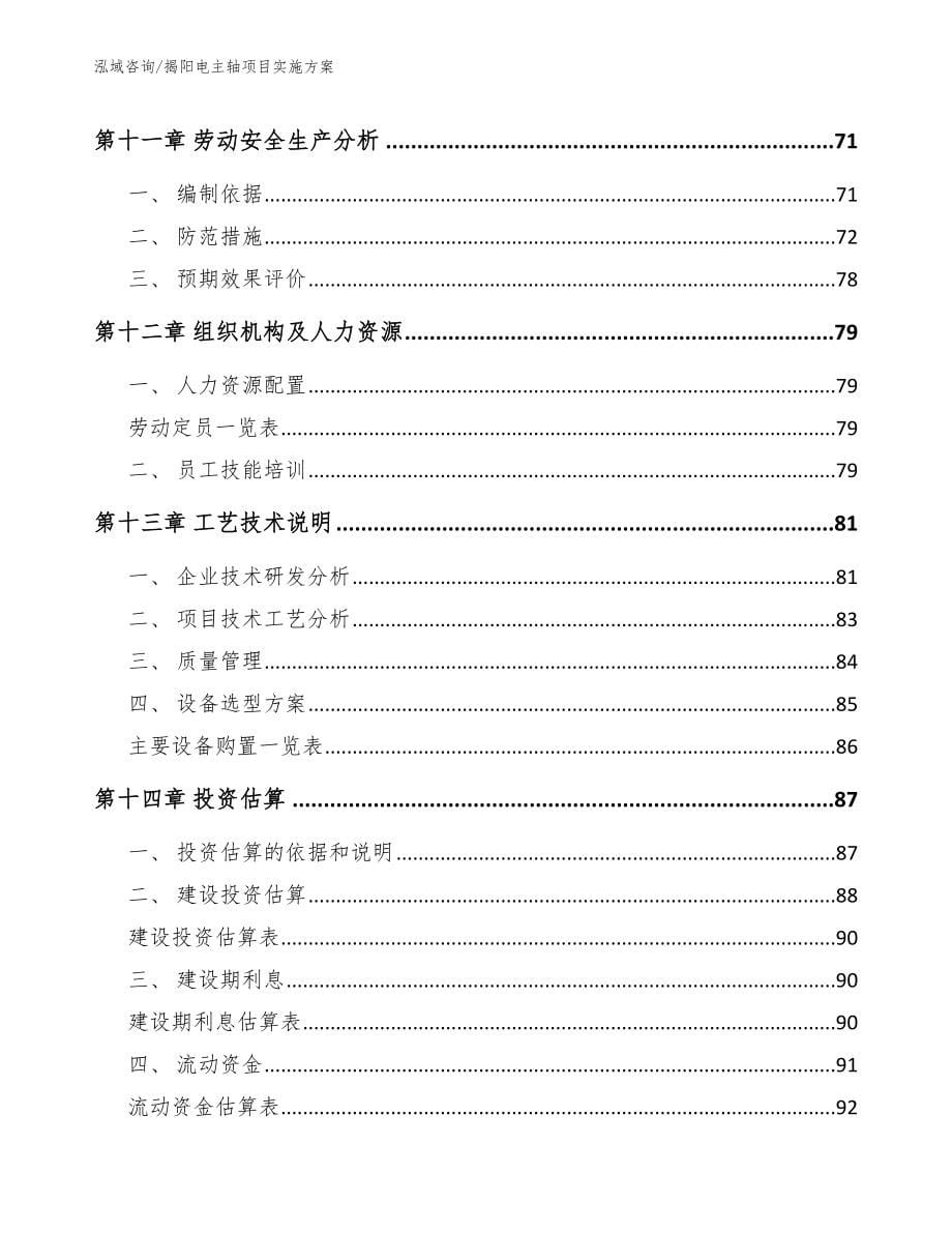 揭阳电主轴项目实施方案（模板）_第5页