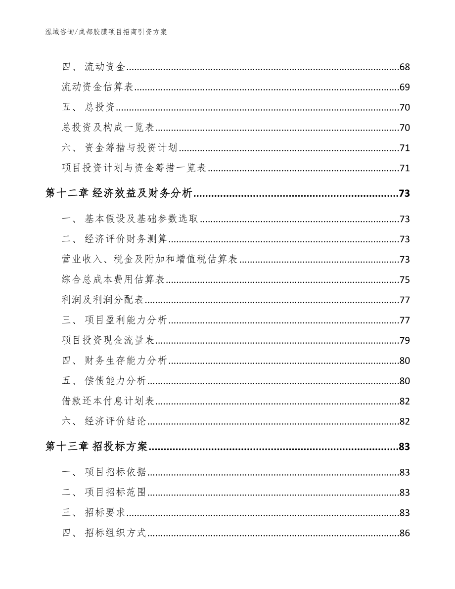 成都胶膜项目招商引资方案_范文模板_第4页