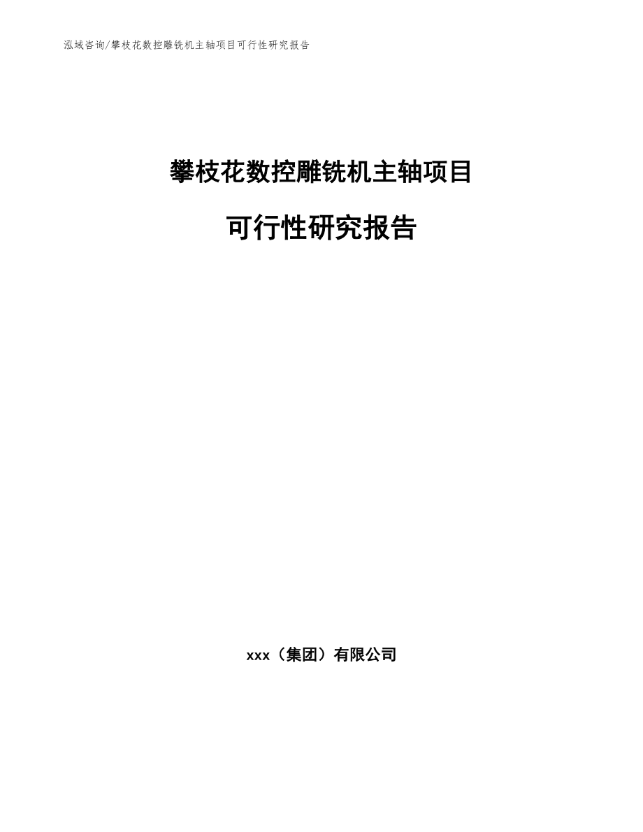 攀枝花数控雕铣机主轴项目可行性研究报告_模板_第1页