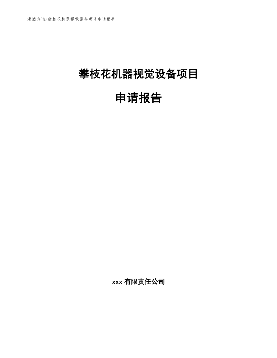 攀枝花机器视觉设备项目申请报告【模板】_第1页