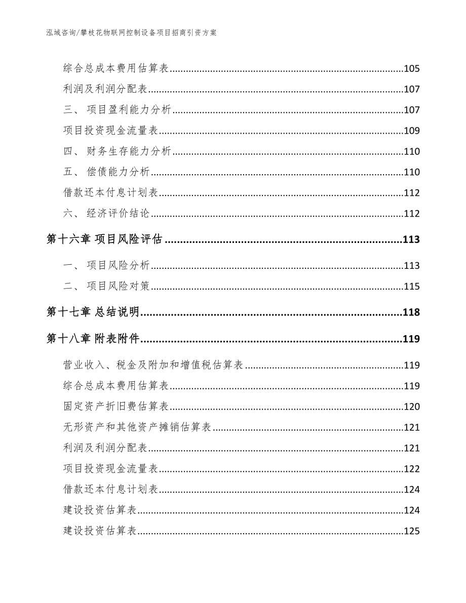 攀枝花物联网控制设备项目招商引资方案参考范文_第5页