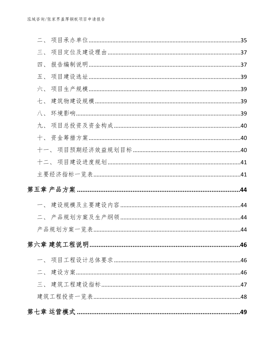 张家界盖厚铜板项目申请报告模板范本_第2页