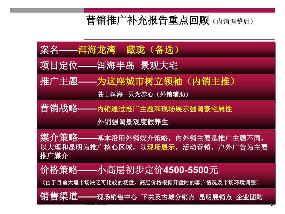 大理洱海龙湾项目营销推广方案课件_第2页