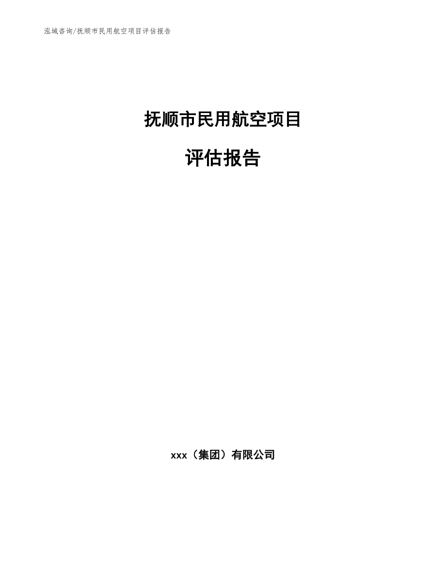 抚顺市民用航空项目评估报告（范文）_第1页