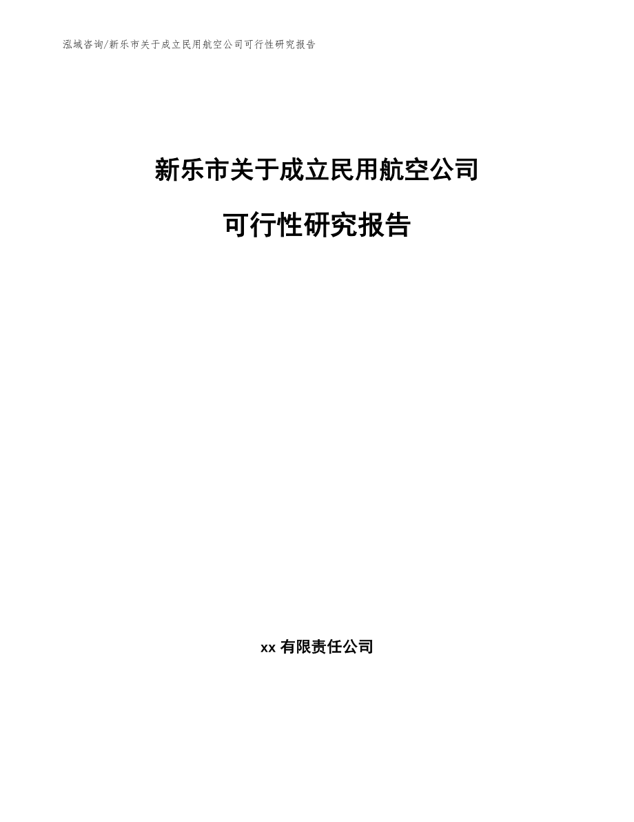 新乐市关于成立民用航空公司可行性研究报告（范文）_第1页