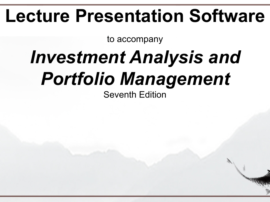 投资分析与组合管理英文版ppt课件完整版_第1页