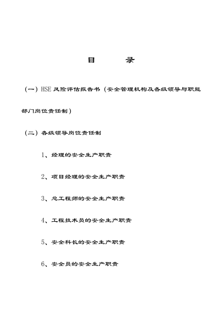 工程方案_(一)HSE风险评估报告书(安全管理机构及各级领导与职能（定稿）_第1页