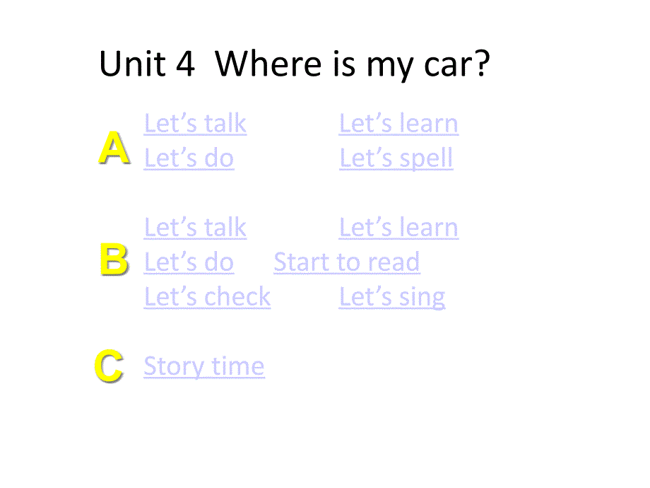 人教PEP三年级英语下册-Unit-4-Where-is-my-car-课件_第1页