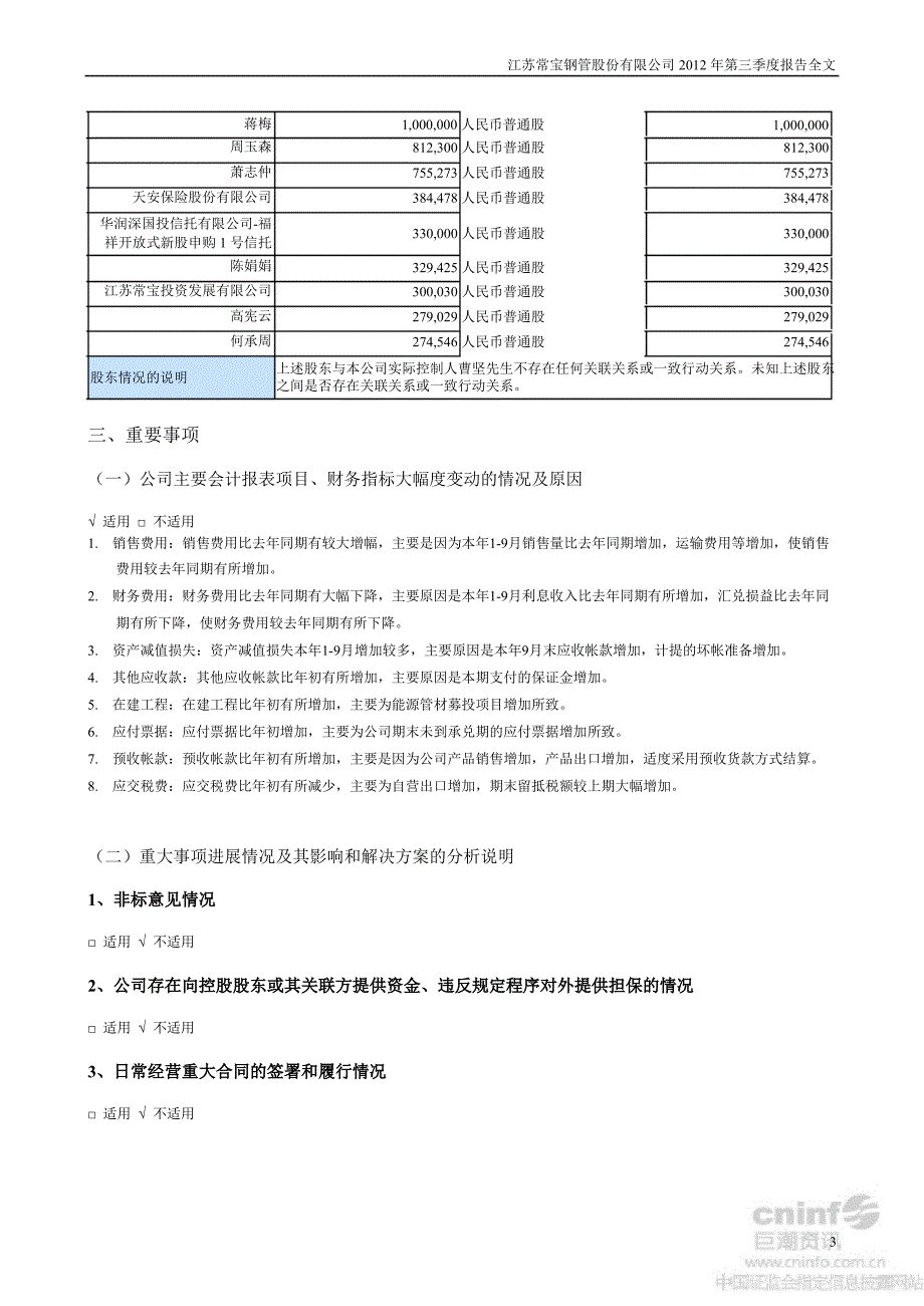 常宝股份：第三季度报告全文_第3页