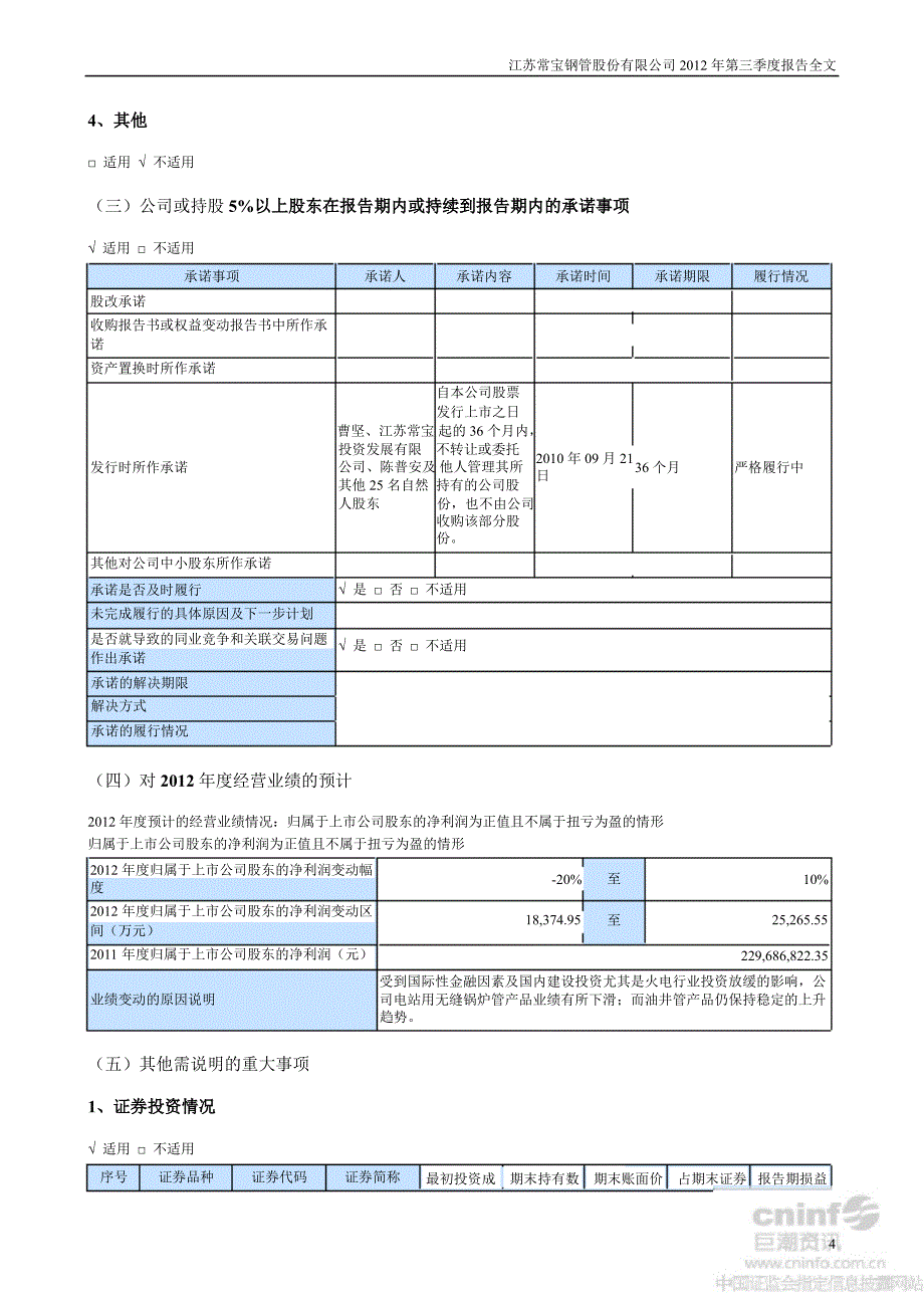 常宝股份：第三季度报告全文_第4页