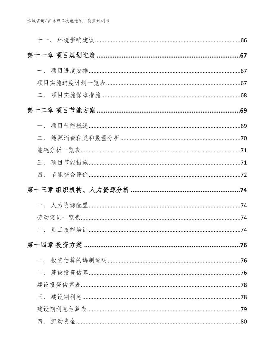 吉林市二次电池项目商业计划书参考范文_第5页