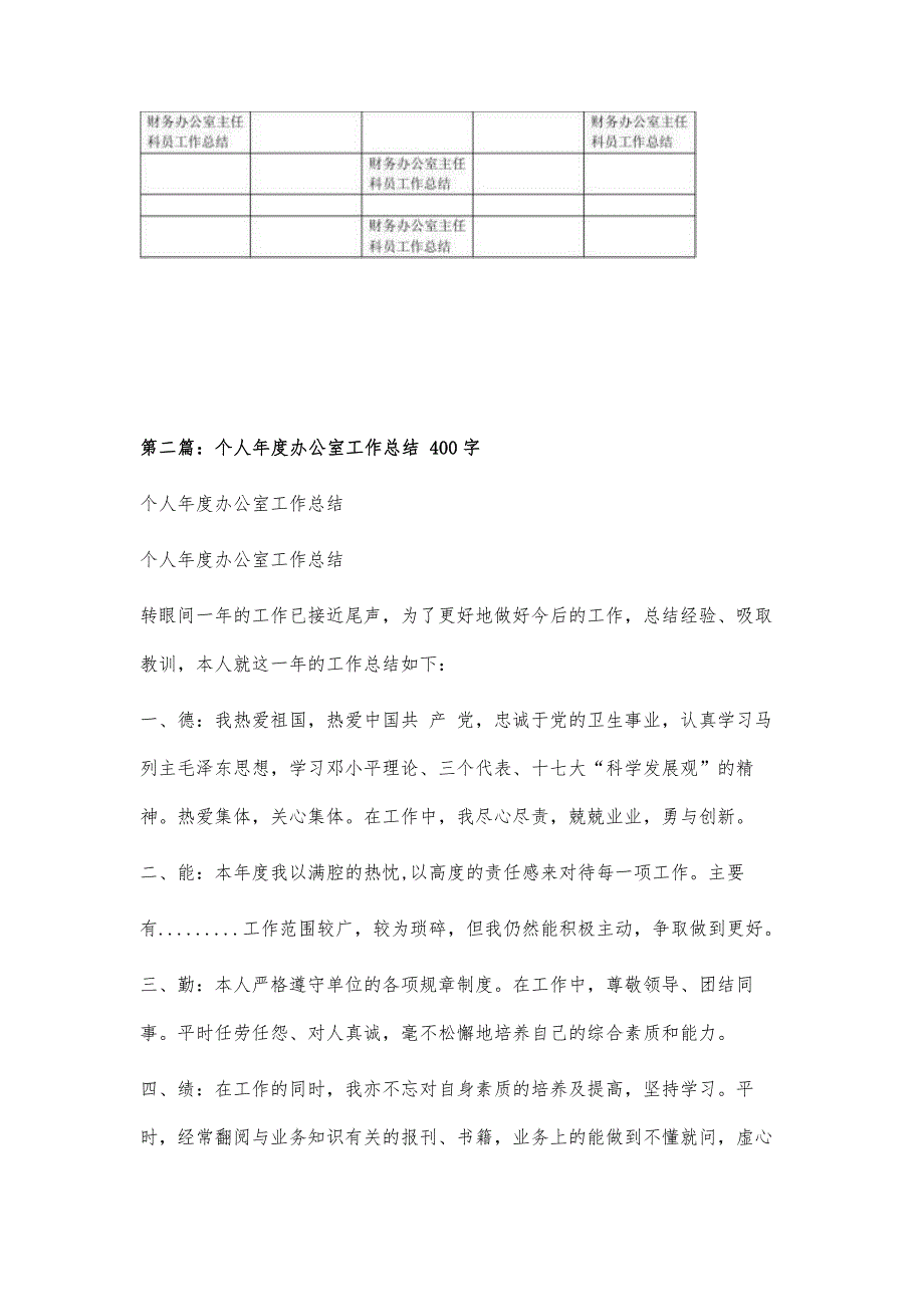 财务办公室主任科员工作岗位年度个人工作总结1300字_第4页