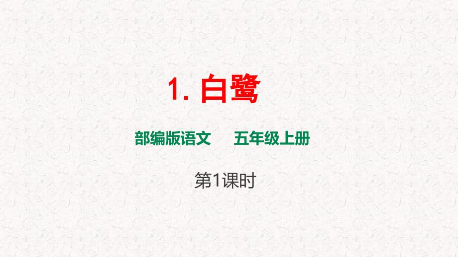 部编版五年级上册语文第1课《白鹭》课件_第1页