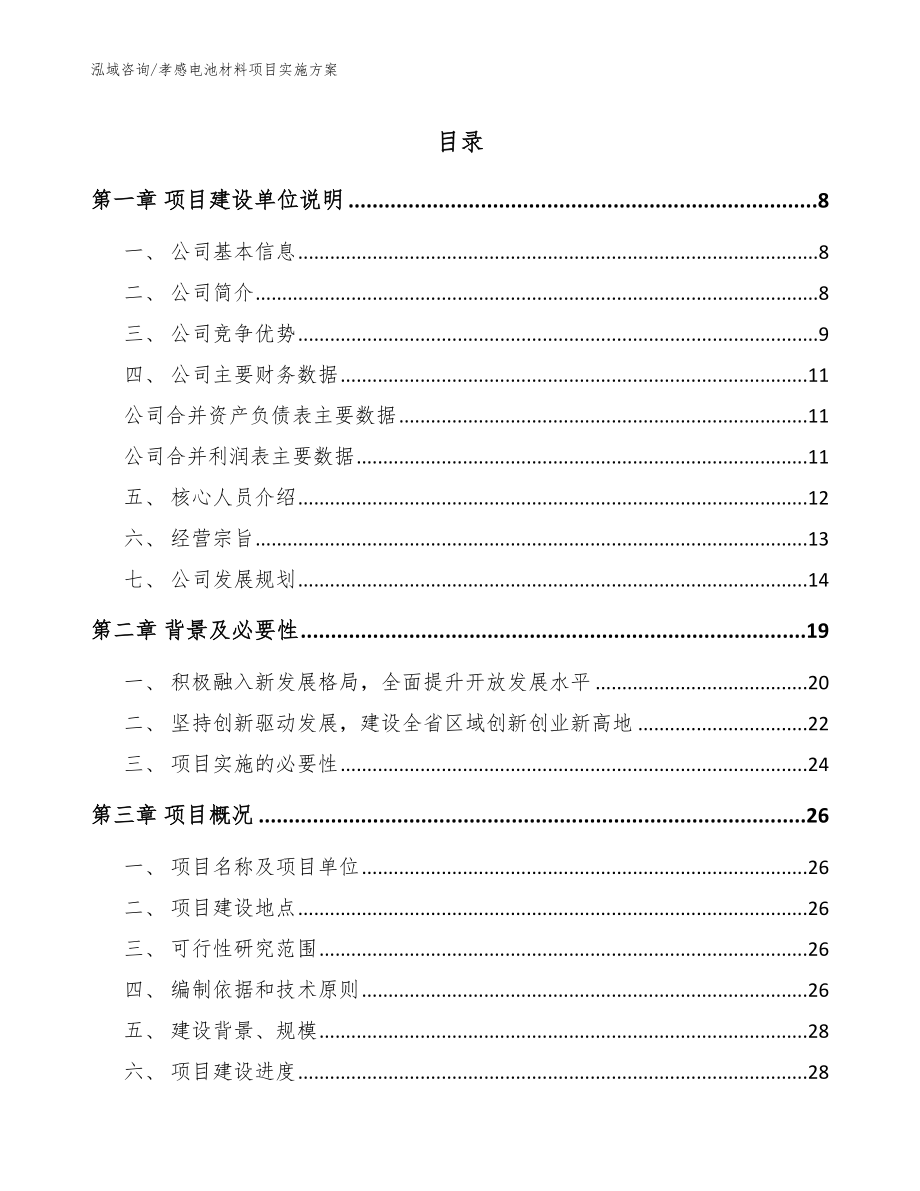 孝感电池材料项目实施方案_第1页