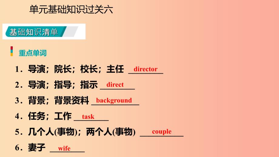 2019年秋九年级英语上册Unit6MoviesandTheater基础知识过关六导学课件新版冀教版.ppt_第3页