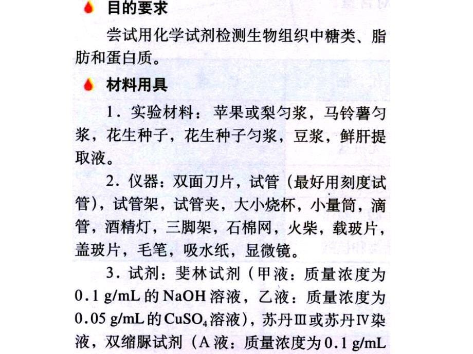 人教版教学课件21检测生物组织中的糖类、蛋白质、脂肪_第5页