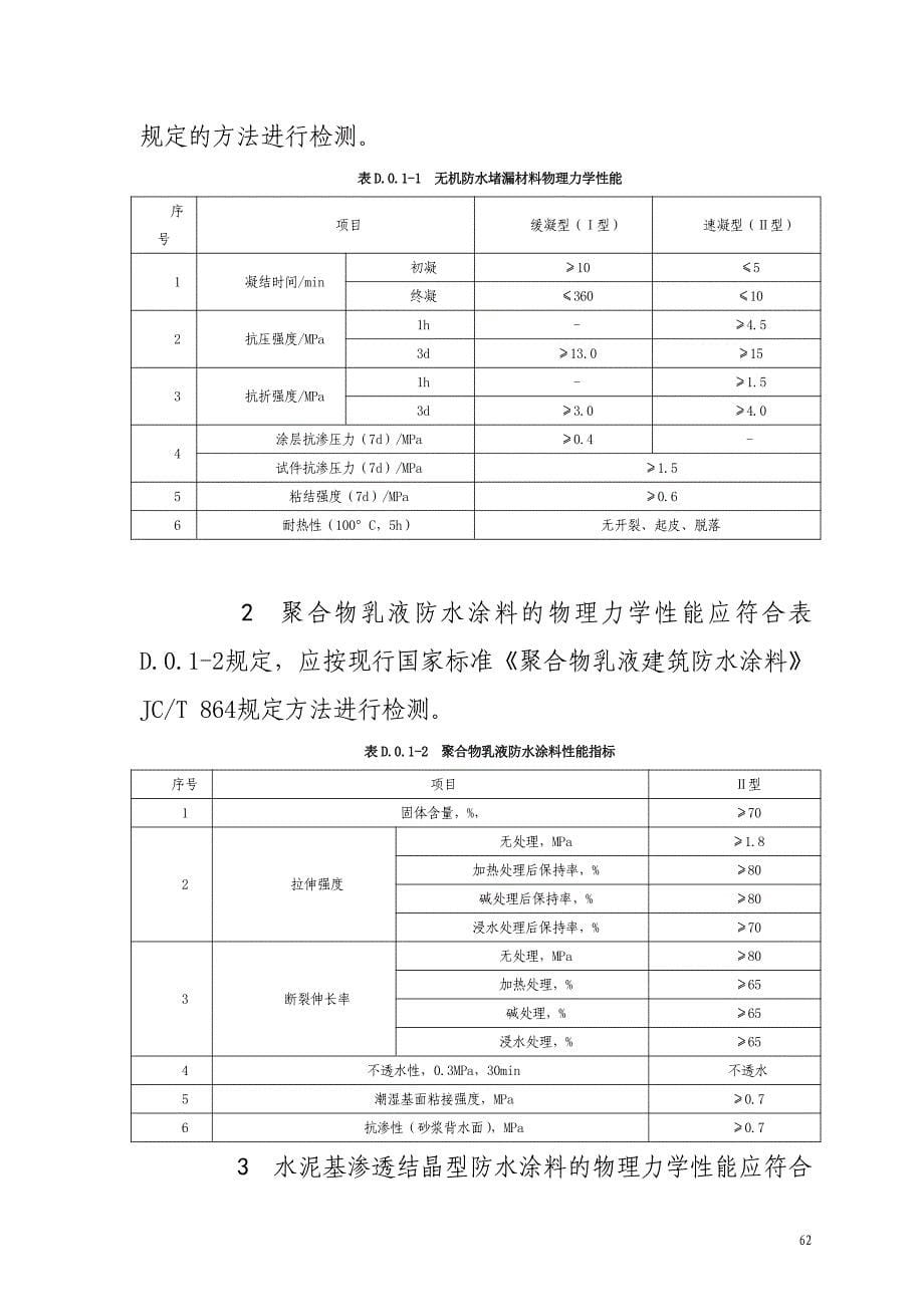 地铁渗漏水现场调查表、渗漏治理效果检查与验收表、材料现场抽样复验项目、材料性能_第5页