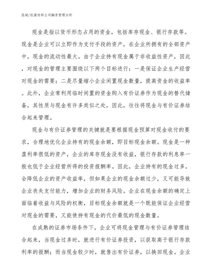 抗菌材料公司融资管理分析_范文_第5页