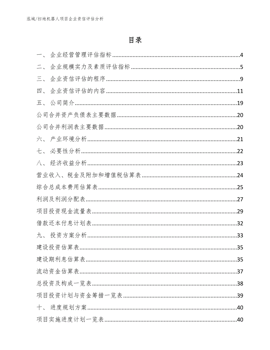 扫地机器人项目企业资信评估分析_第2页