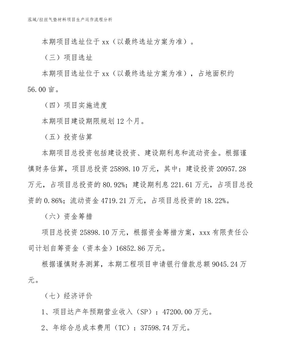 拉丝气垫材料项目生产运作流程分析_第3页