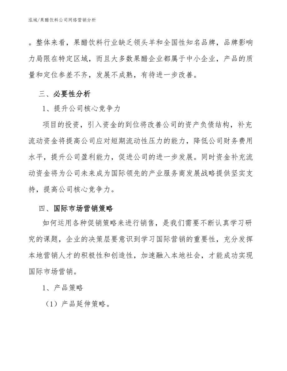 果醋饮料公司网络营销分析_范文_第5页