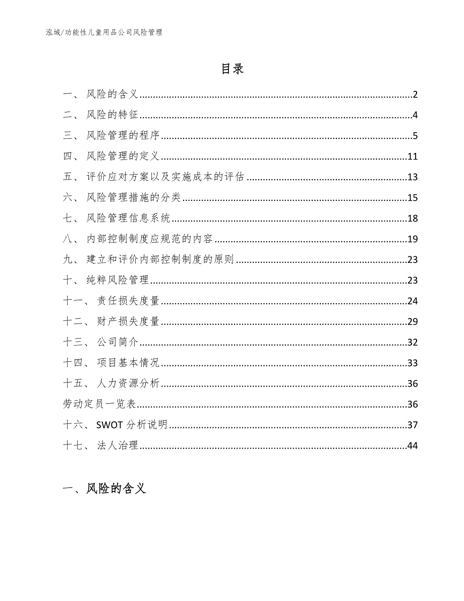 功能性儿童用品公司风险管理_第2页