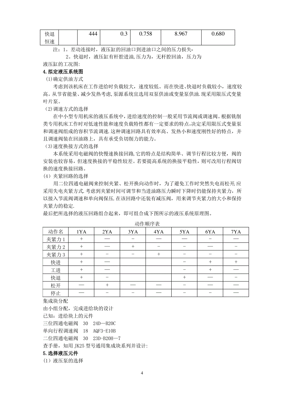 卧式双面铣削组合机床的液压系统设计说明书_第4页