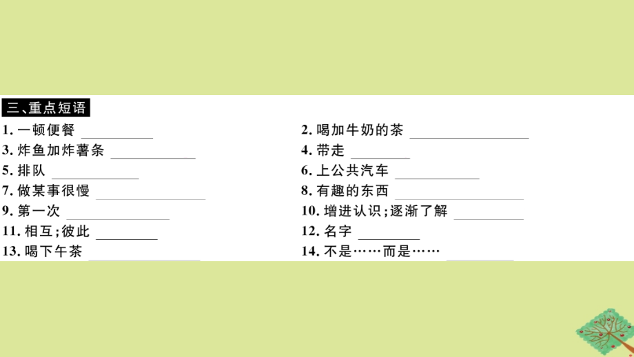 2020年秋八年级英语上册Module11WayoflifeUnit2InEnglandyouusuallydrinkteawithmilk小册子作业课件新版外研版_第4页