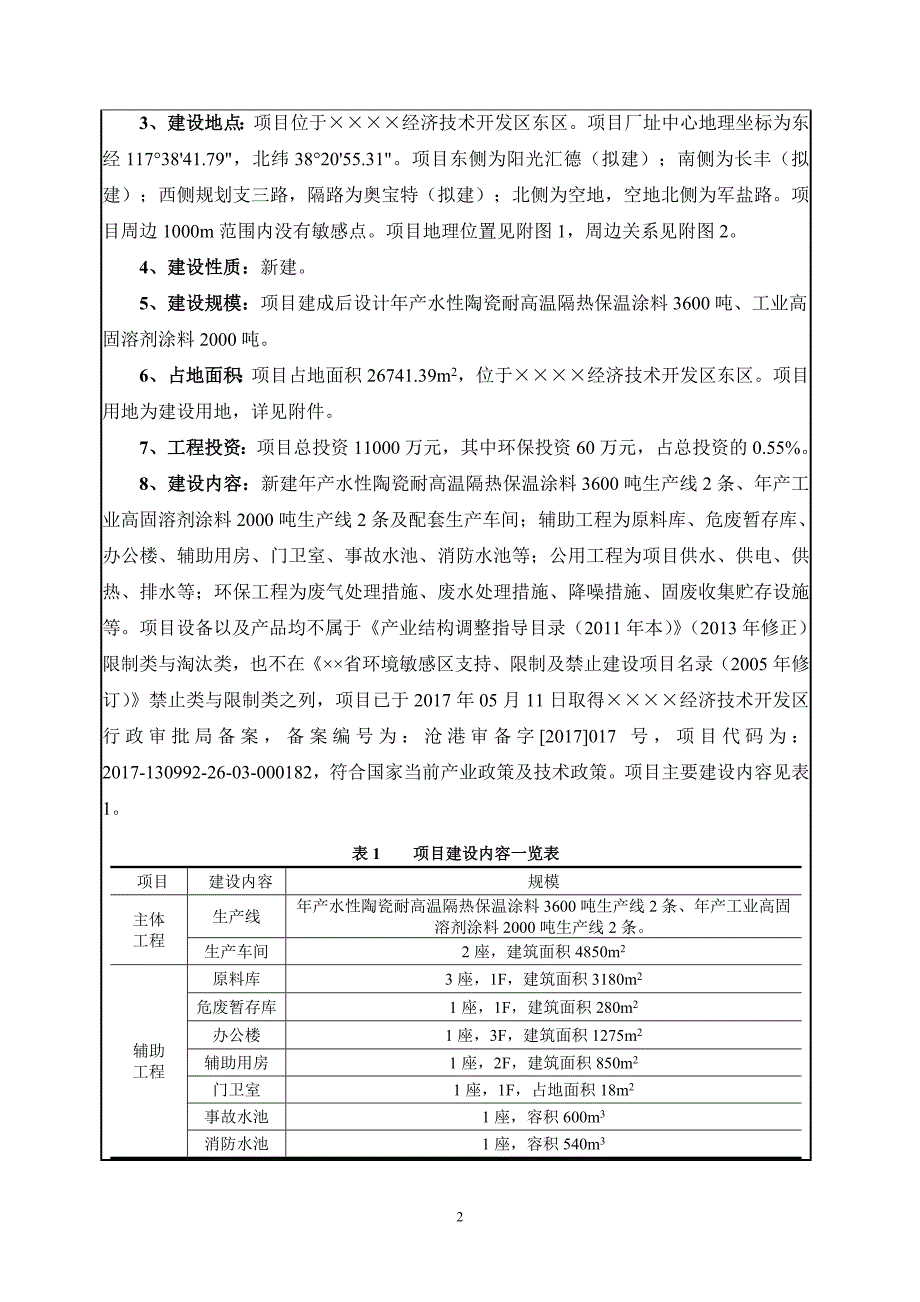 涂料生产建设项目环境影响报告表参考范本_第2页