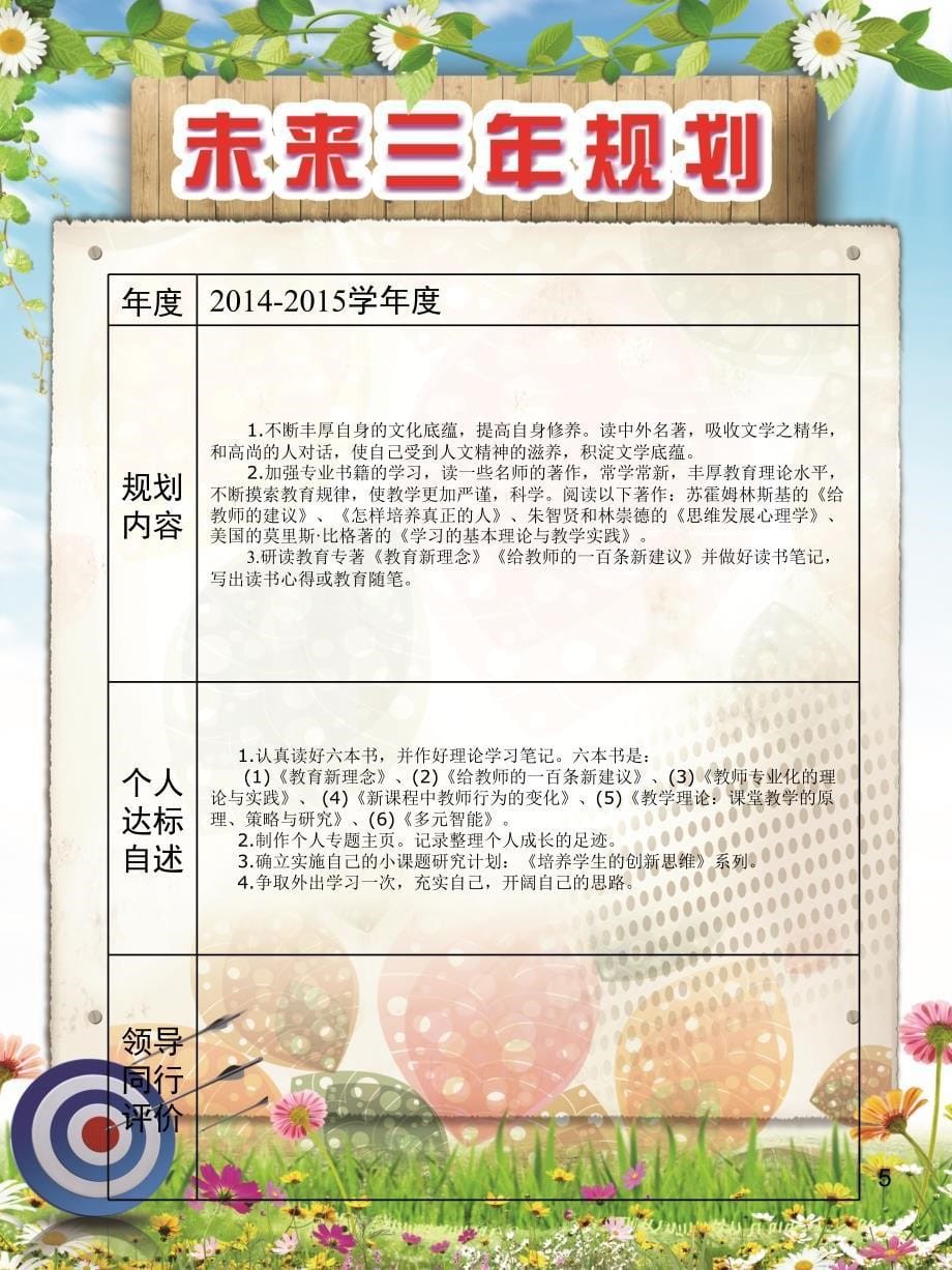 幼儿园教师成长档案模版ppt课件.ppt_第5页