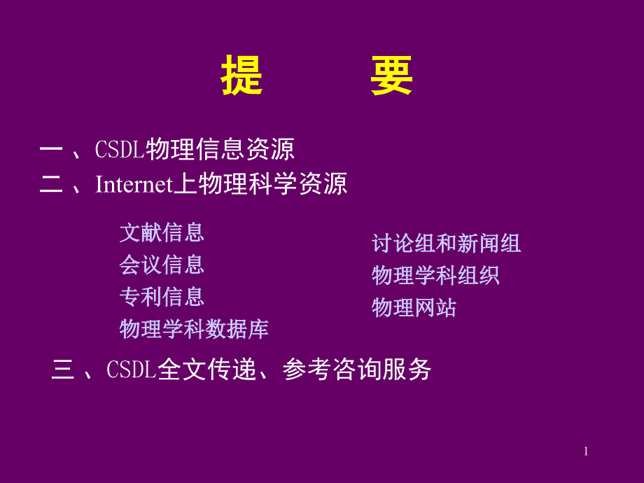 854CSDL物理信息资源Internet上物理科学资源_第1页