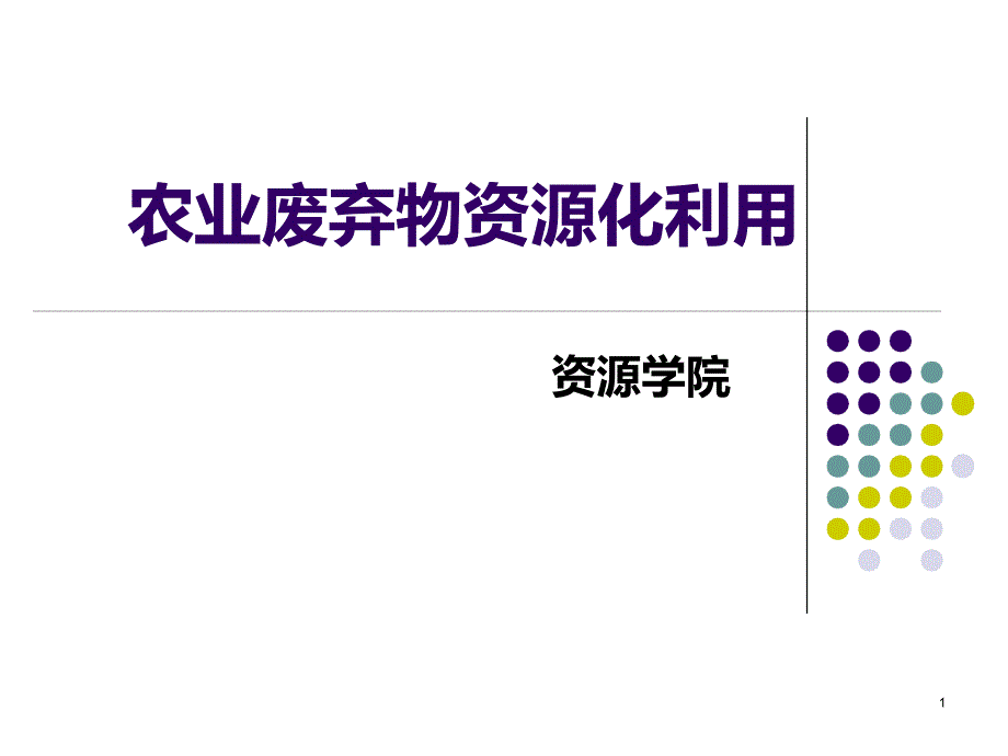 农业废弃物资源化利用技术最新PPT课件_第1页