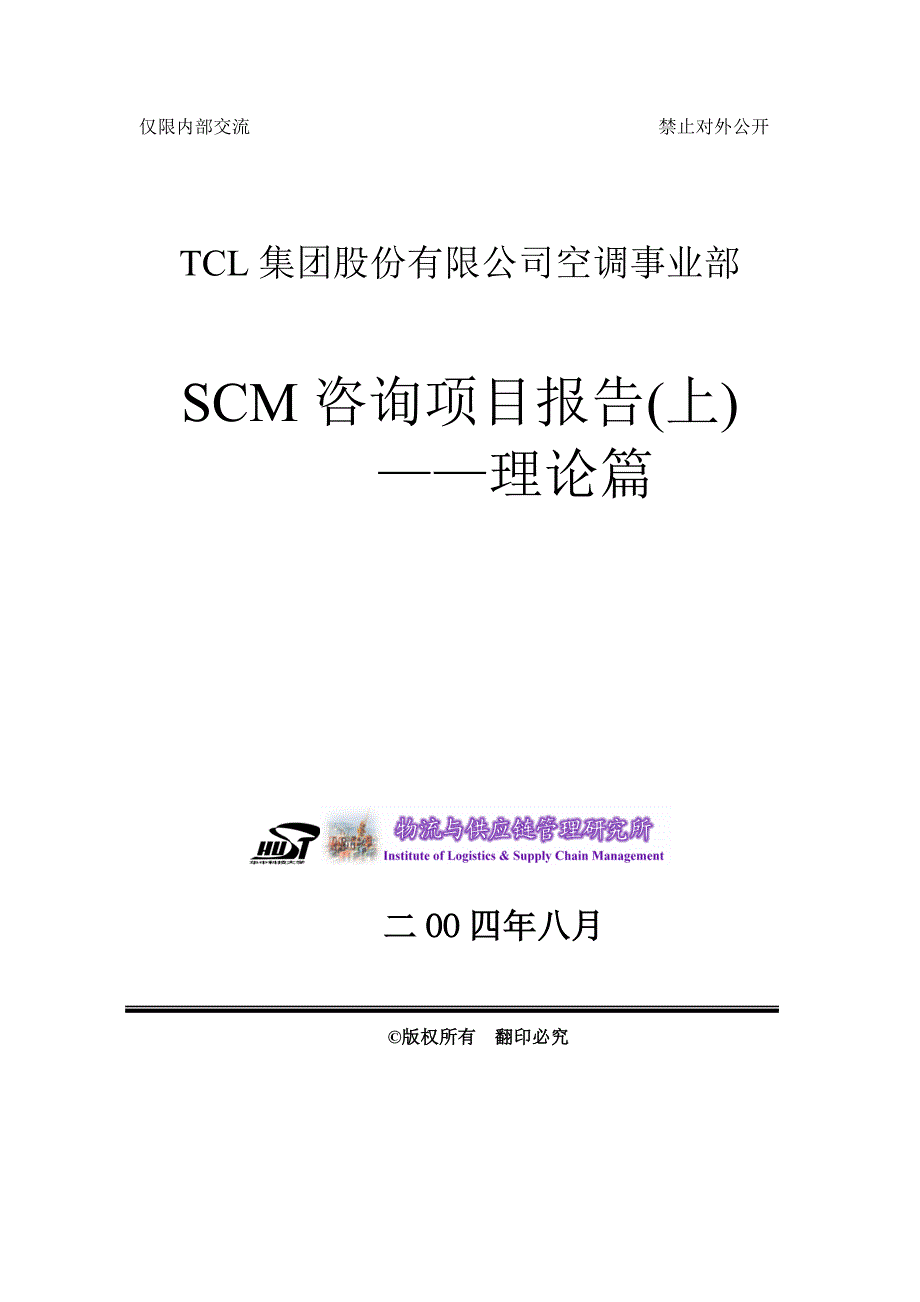 SCM计划咨询报告上篇_第1页