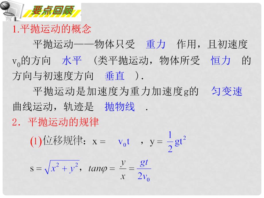 高考物理二轮总复习 专题3 第1讲 抛体运动课件 新人教版_第3页