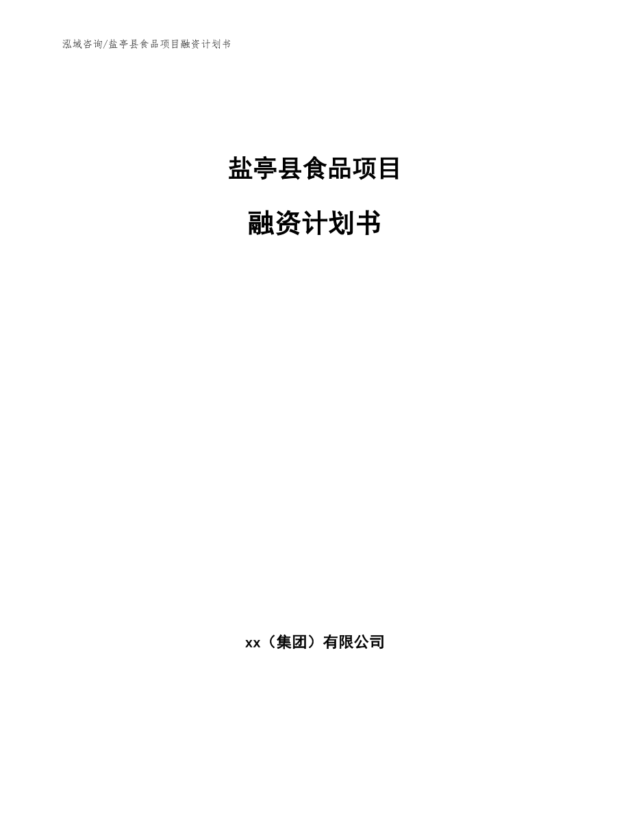 盐亭县食品项目融资计划书范文模板_第1页