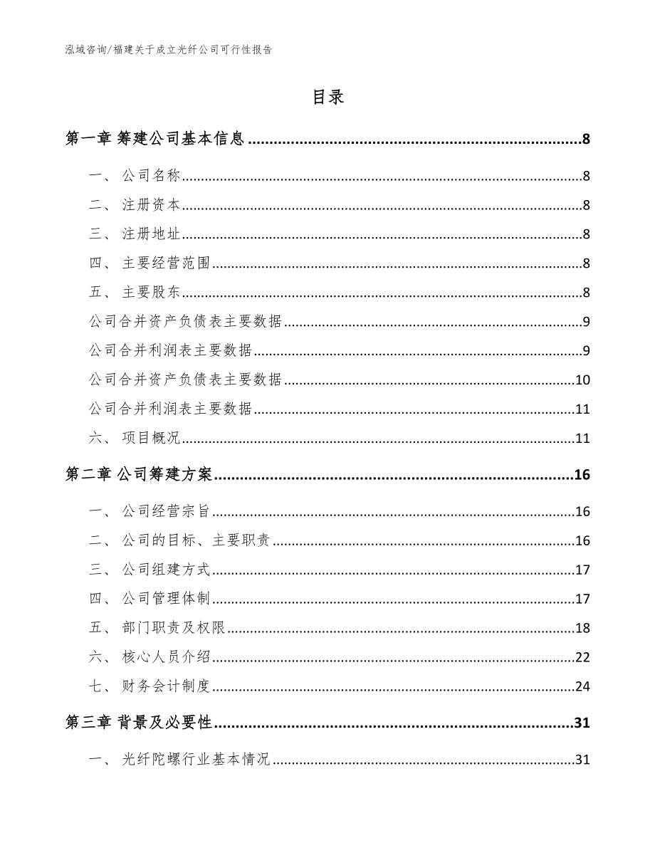 福建关于成立光纤公司可行性报告【模板参考】_第2页