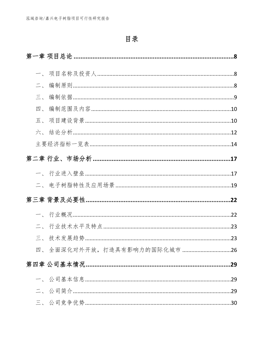 嘉兴电子树脂项目可行性研究报告_第2页