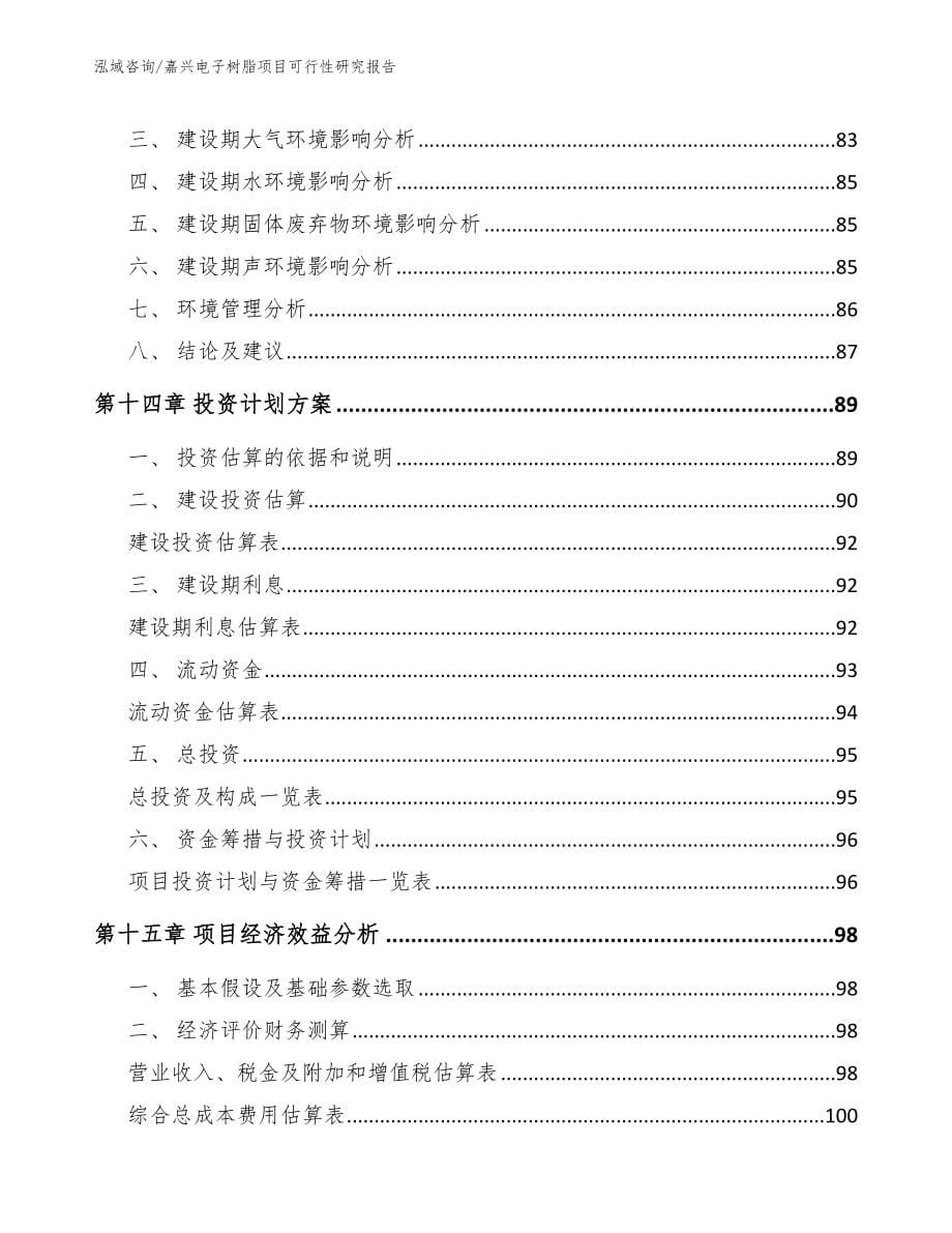 嘉兴电子树脂项目可行性研究报告_第5页