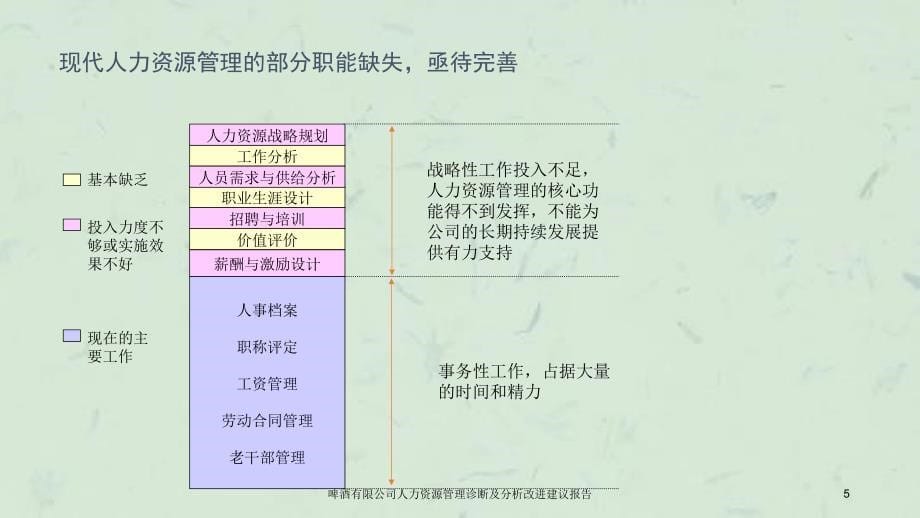 啤酒有限公司人力资源管理诊断及分析改进建议报告课件_第5页