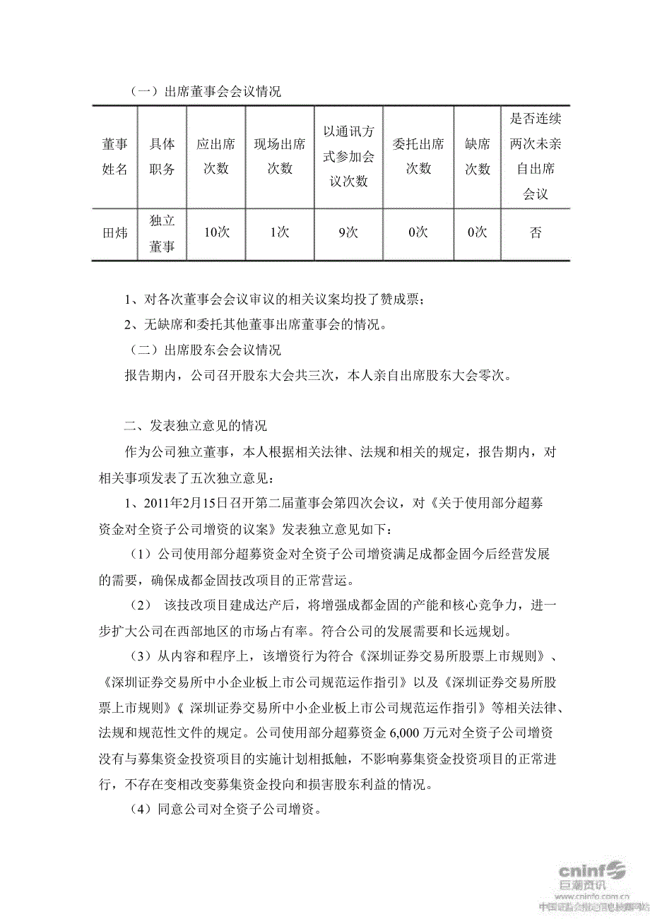 金固股份：独立董事述职报告_第2页