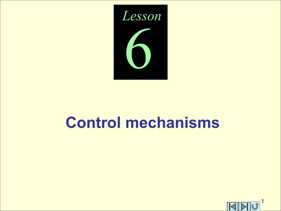 高级管理会计学课件：Lesson 6 control mechanisms_第1页