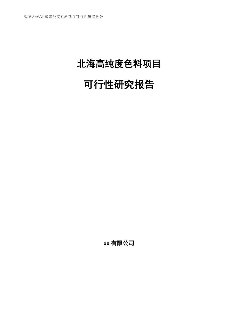 北海高纯度色料项目可行性研究报告模板范文_第1页