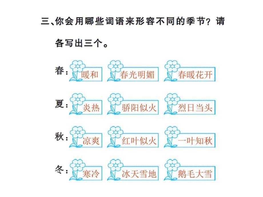 三年级上册语文习题课件－第二单元语文园地∣人教部编版 (共9张PPT)_第5页