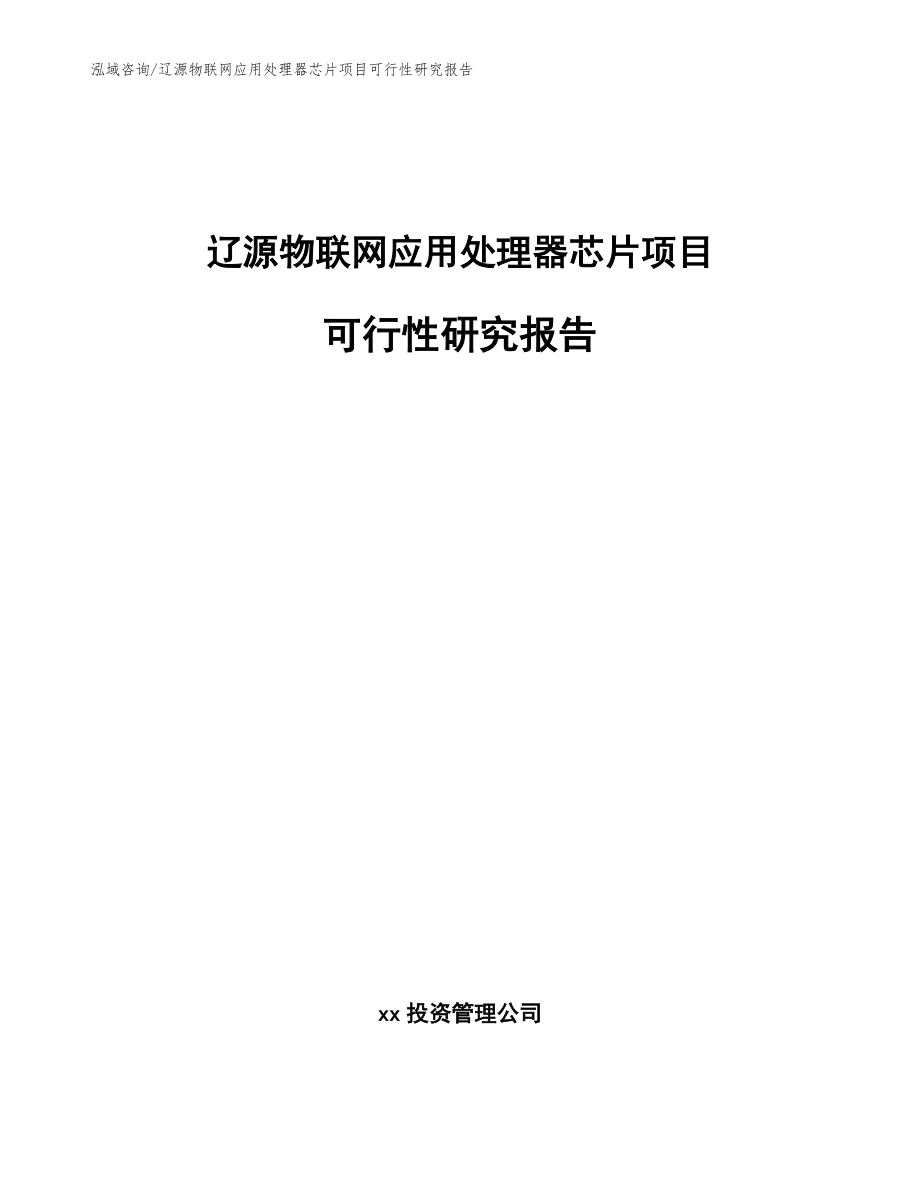 辽源物联网应用处理器芯片项目可行性研究报告【范文】_第1页