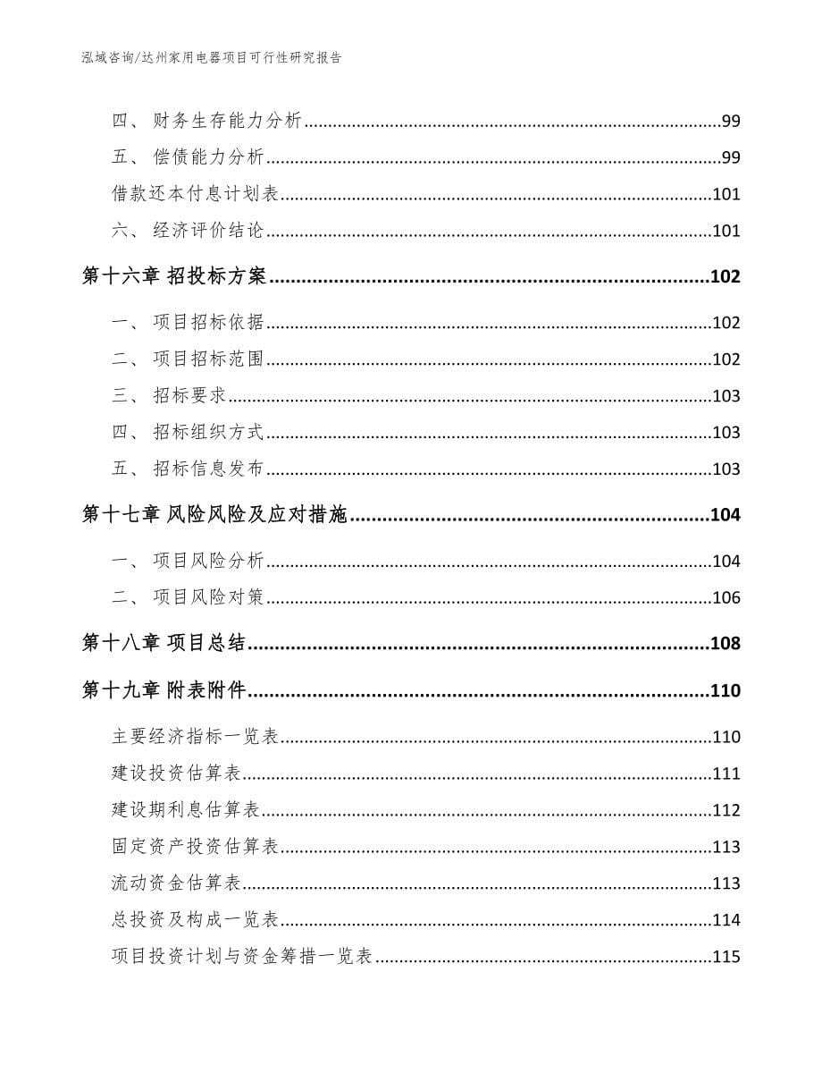 达州家用电器项目可行性研究报告_范文模板_第5页