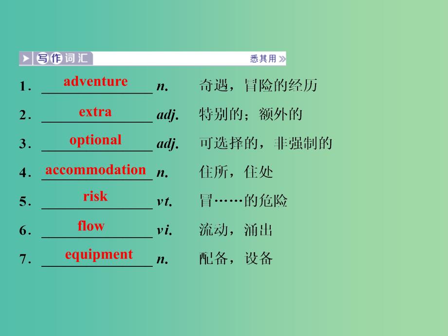 高考英语一轮复习Unit8Adventure课件北师大版.ppt_第4页